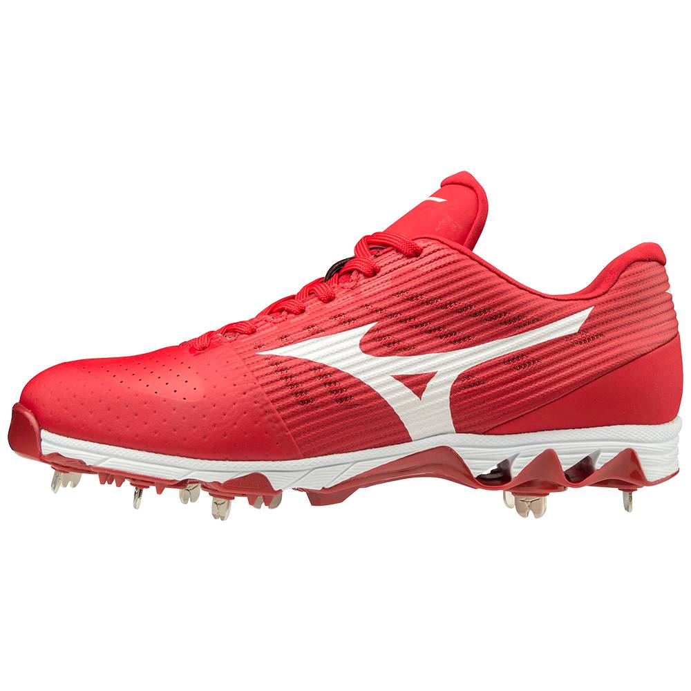 Mizuno 9-Spike Ambition Rövidszárú Metal Férfi Stoplis Cipő Piros/Fehér LZY307821